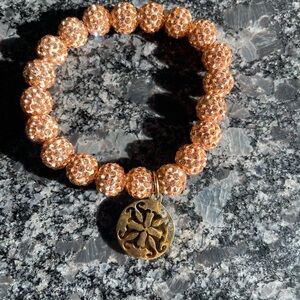 Rustic Cuff Rose Gold Emerson Beaded Bracelet